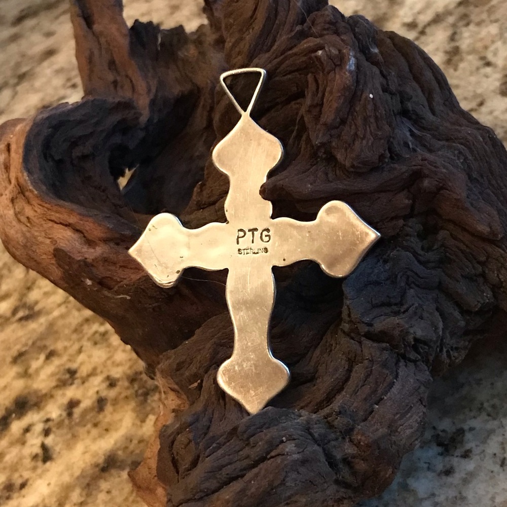 Navajo Designer PTG Large Sterling Cross - Picture 4 of 7